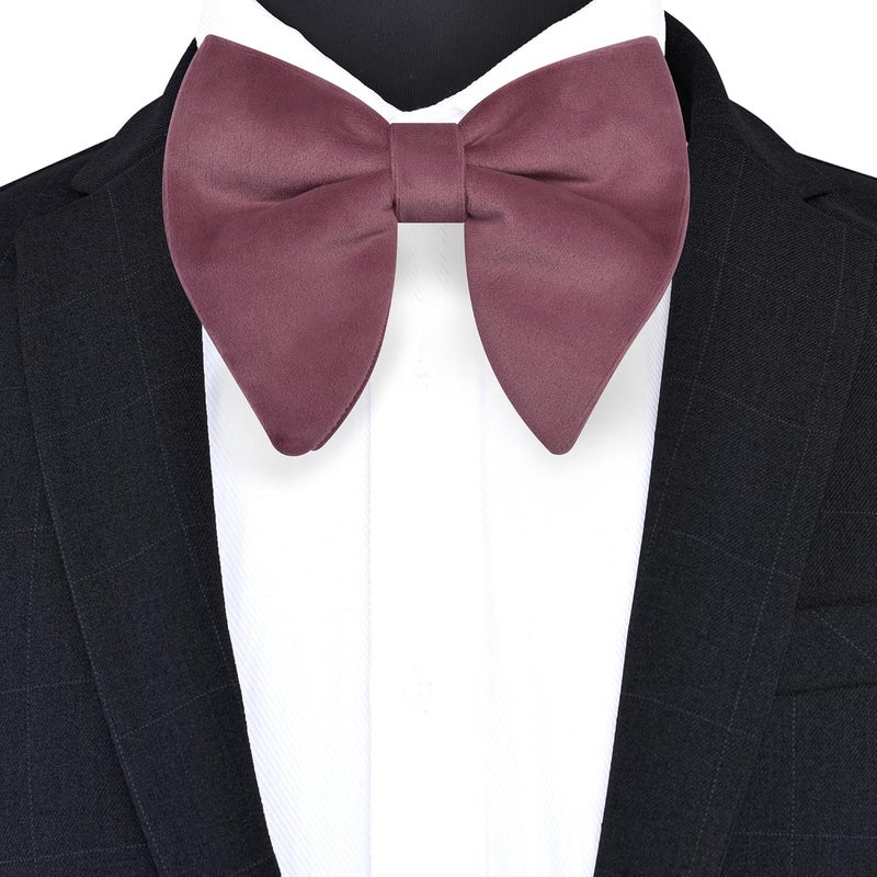 Branduce Velvet Bow Ties for Men Oversize Pre-tie Bowtie Tuxedo Bowties for Wedding - Image 2